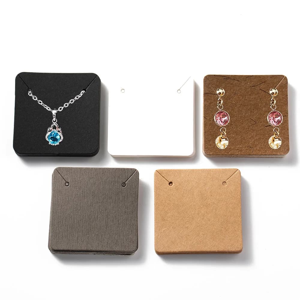 50 etichette per carte espositive per collane e orecchini, etichette in cartone per supporto per gioielli, forniture per materiali da imballaggio per piccole imprese
