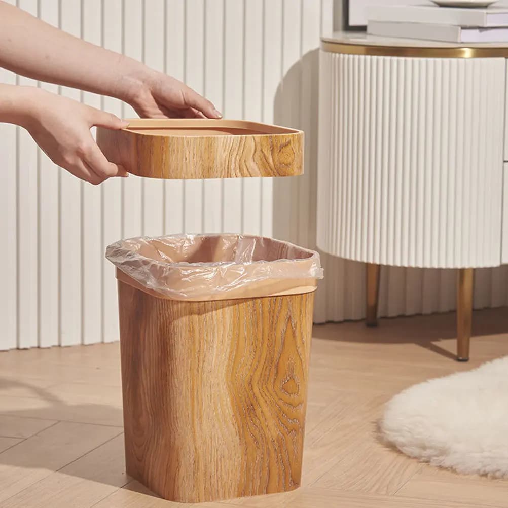 Large Capacity Nordic Style Waste Paper Basket Plastic Trash Can for Bathroom Office Home Use Trash Can Bathroom