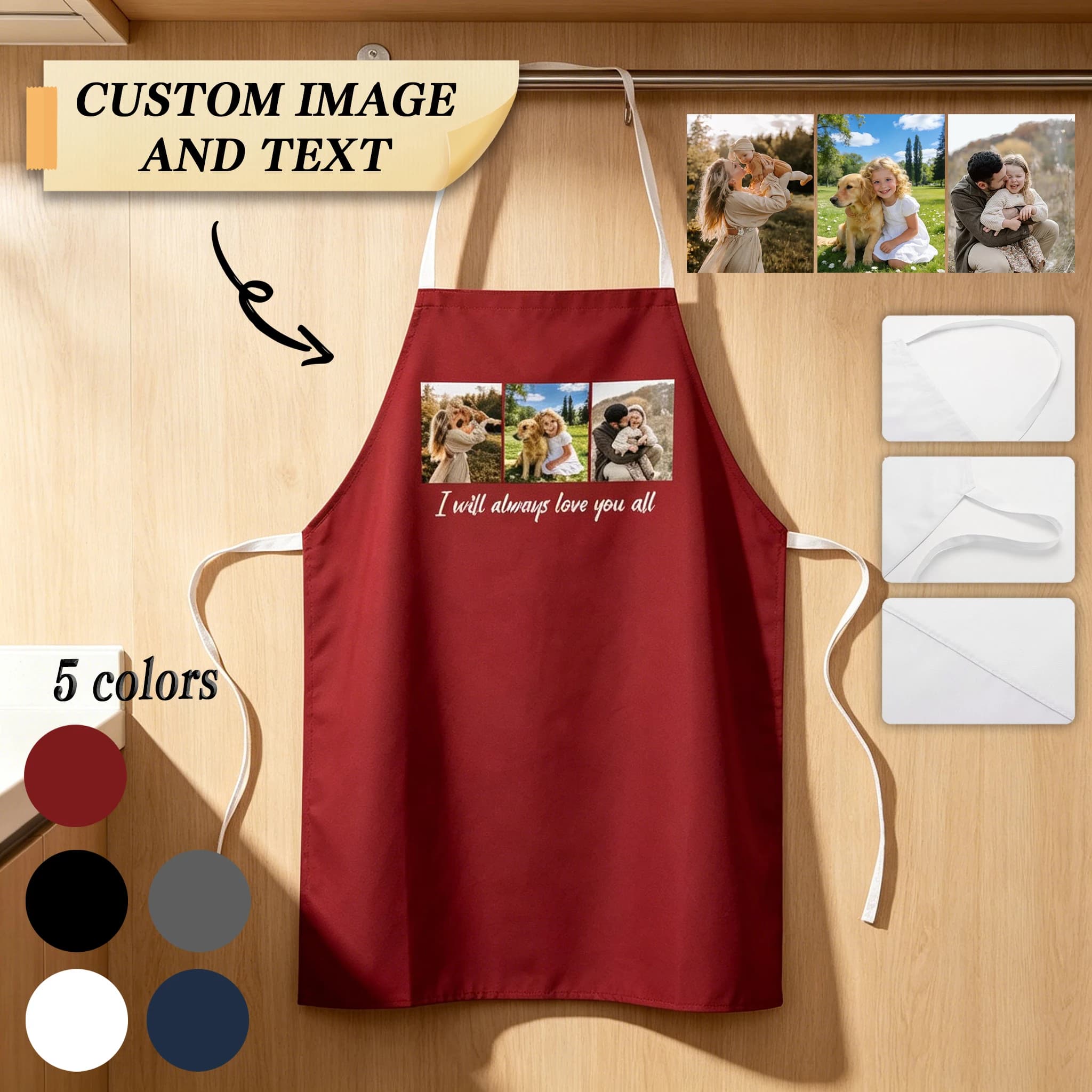 Customized apron Customized photo text Personalized cleaning tools Polyester waterproof creative gifts
