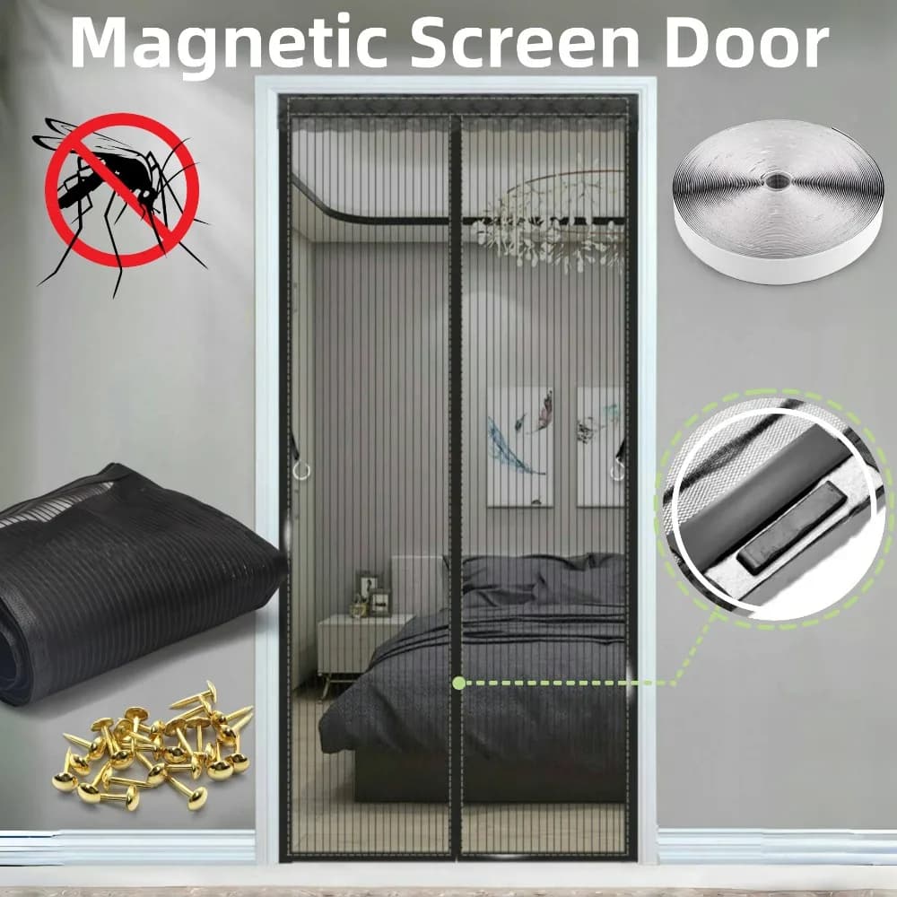 Magnetic Screen Door Net Anti Mosquito Household Ventilation Curtain Magnetic Net Automatic Closing Mesh For Kitchen Living Room