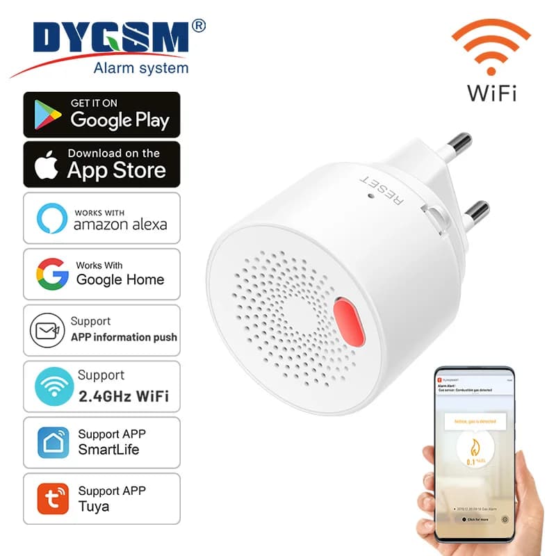 Tuya Smart Home Wifi sensore di Gas naturale combustibile domestico intelligente rilevatore di perdite di Gas gpl protezione antincendio