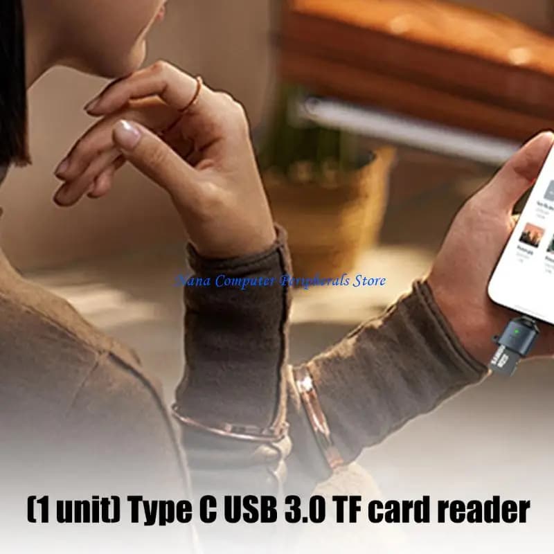 F68C Universal Metal USB C TF Memory Card Reader With USB3.0 Support Seamlessly Data Access