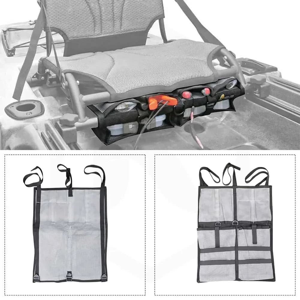 Borsa portaoggetti in rete di nylon per kayak, sottosedile, organizer per attrezzi da kayak/canoa