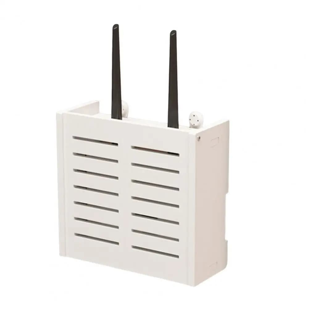 Rack di stoccaggio per router WiFi Scatola di immagazzinaggio per router WiFi con montaggio a parete in legno con rack per nascondere la gestione dei cavi per l'alimentazione dei modem per la casa