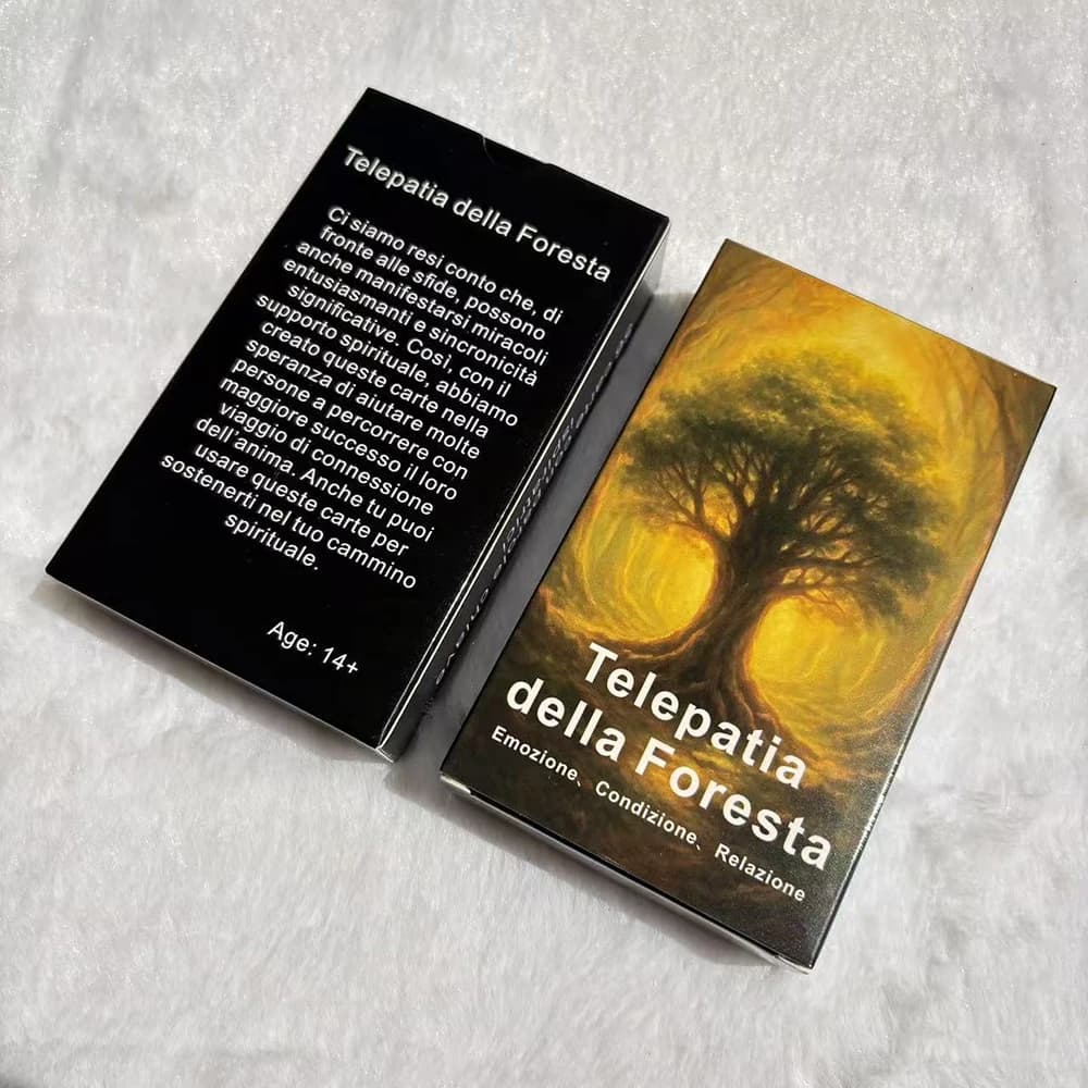 Carte Oracle a tema foresta in lingua italiana, 56 pezzi di mazzo di supporto emotivo per la meditazione, la consapevolezza