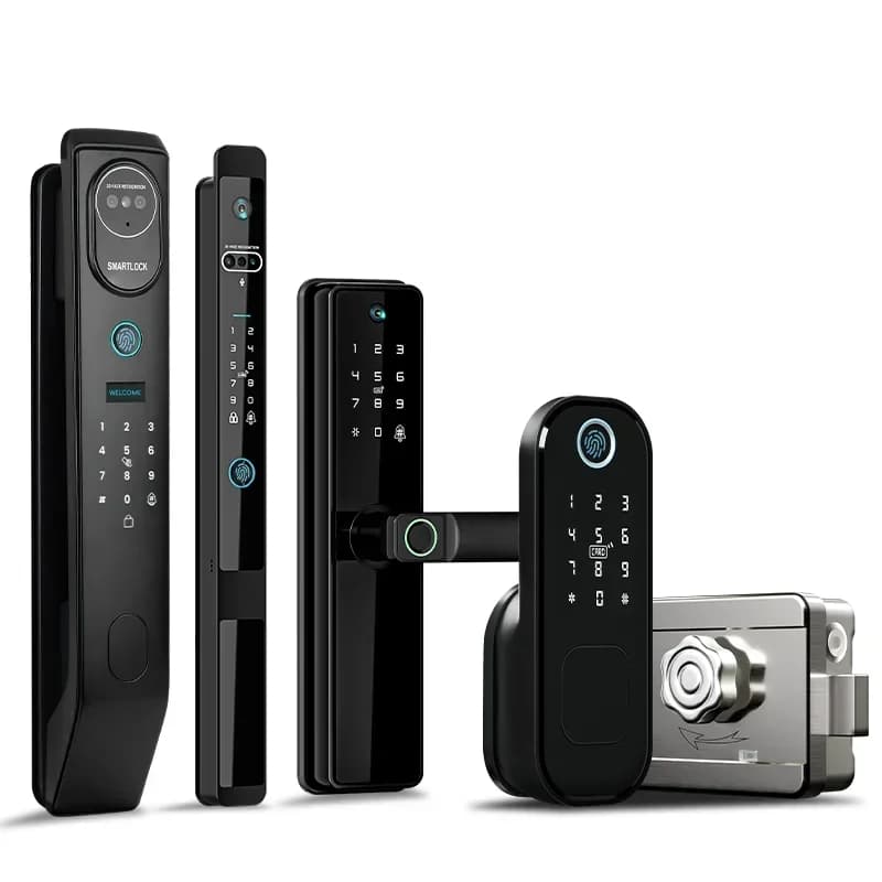 Arabo tuya elettronico porta di sicurezza domestica palma vena impronte digitali hotel intelligente serratura esterna in legno intelligente con fotocamera