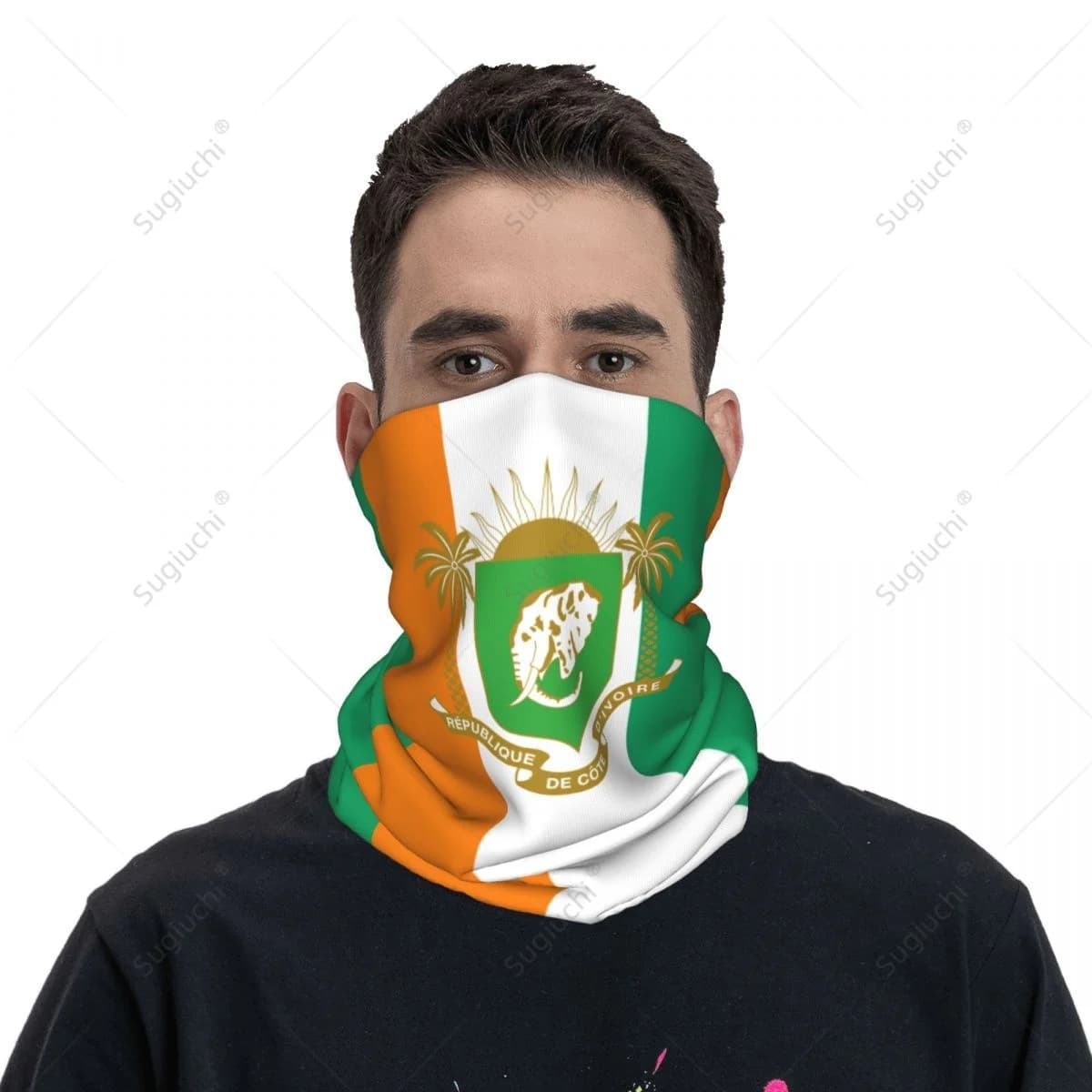 Sciarpa unisex con bandiera della Costa d'Avorio, sciarpa per il collo, maschera per il viso, sciarpe, scaldacollo, bandana senza cuciture, copricapo per ciclismo ed escursionismo