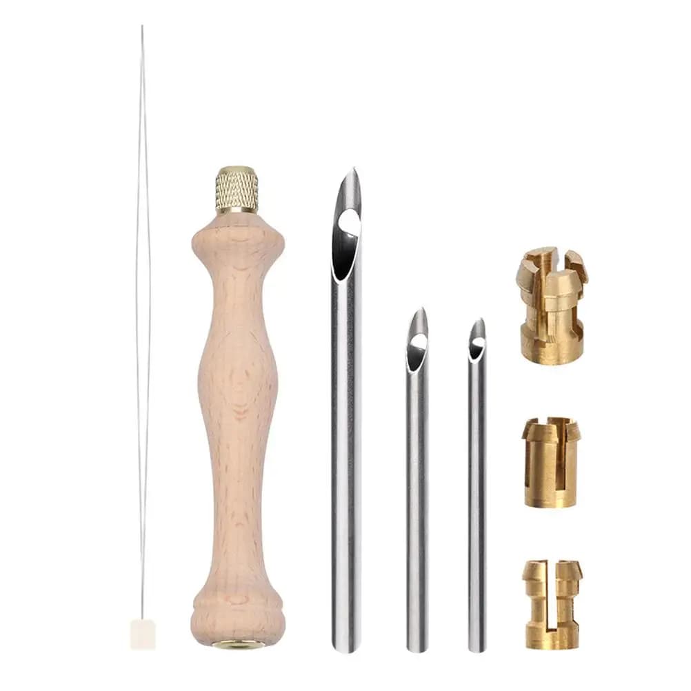 1 set punzonatrice in legno ago regolabile per maglieria penna da ricamo fai da te punzonatrice infila progetti di punto croce accesso alla cucito