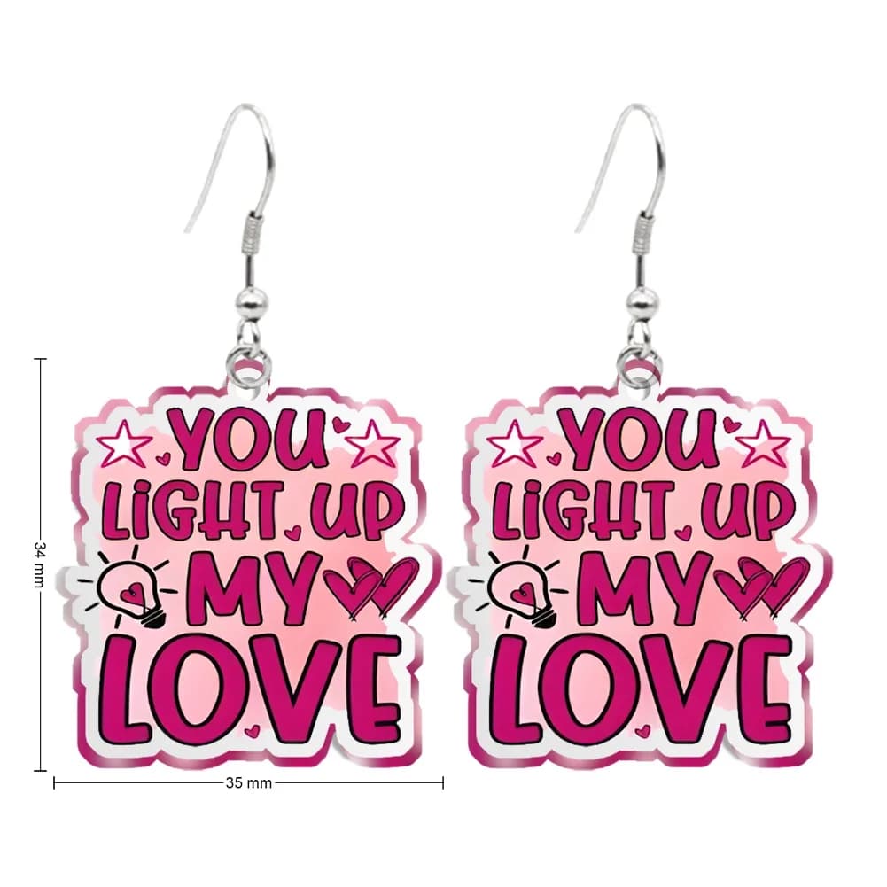 Transparent Hook Earrings Acrylic Epoxy Earrings Cartoon Cosplay Handcraft Valentine's Day Theme