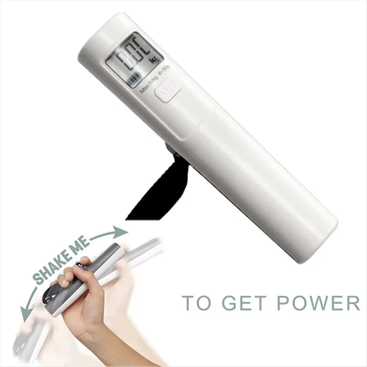 Bilancia Digitale Portatile ABZT per Bagagli, Generazione di Energia Manuale, 50kg/50g, Senza Batteria