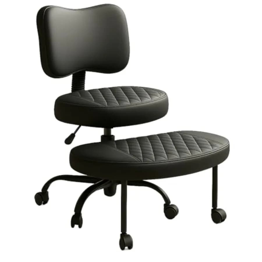 Sedia da Ufficio per Meditazione con Gambe Incrociate, Sedia per ADHD e Yoga per Adulti con Supporto Ergonomico per la Schiena, Seduta Imbottita e Poggiapiedi