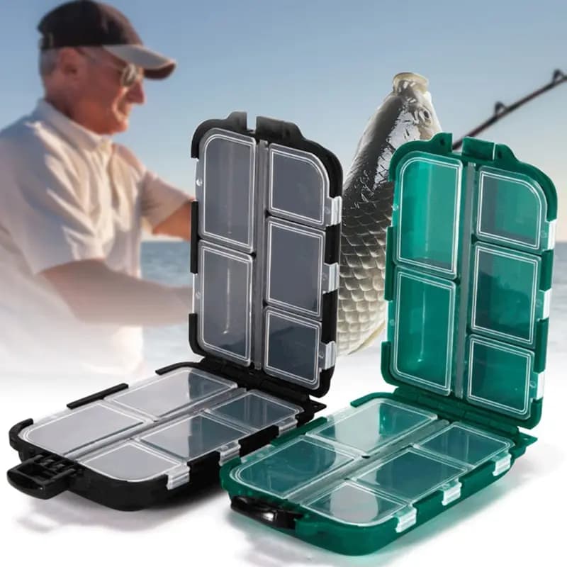 Scatola per attrezzatura da pesca custodia per gancio per esca a 10 scomparti custodia per attrezzi da pesca a doppia faccia contenitore per esche multifunzionale