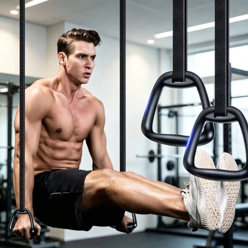 Indoor Training Hand Rings Adult Gymnastic Rings Circular Fitness Home Pull Up Bar Auxiliary Equipment for Body Workout Exercise