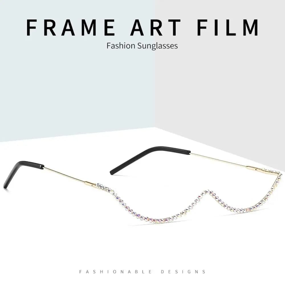 Eyewear Eyewear Decoration Sunglasses Fake Glasses Rhinestone Eyeglasses Frames Half Frame Glasses Diamond Sunglasses Frames