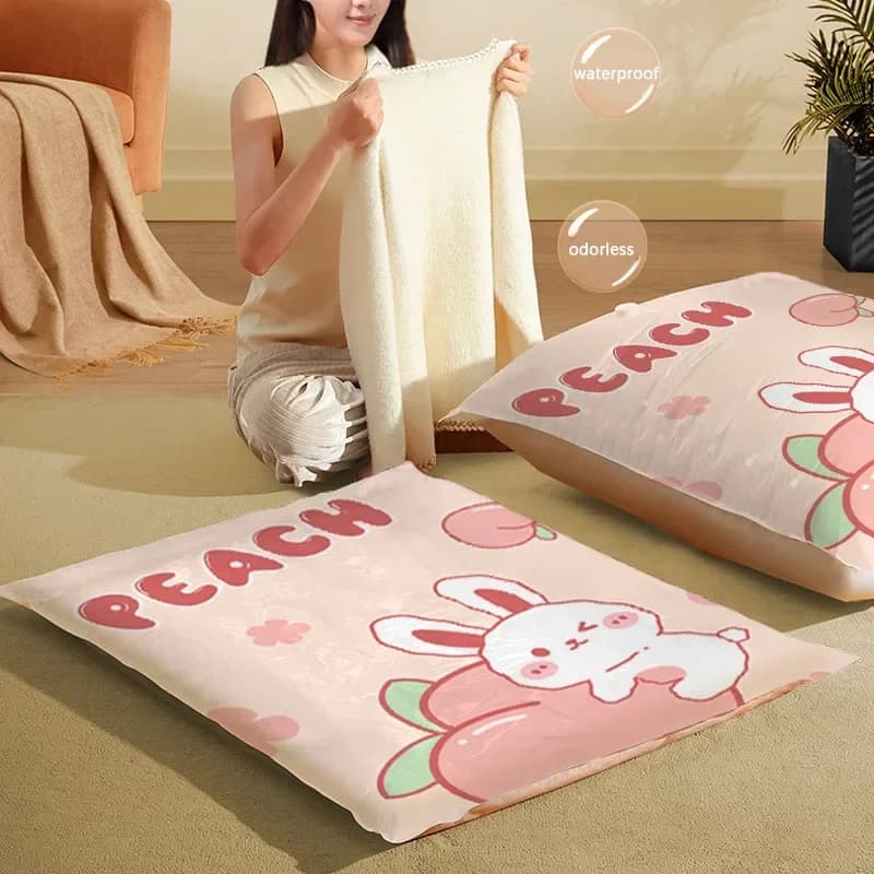 1/4 PCS Borsa di compressione mobile da viaggio Borsa di compressione di aspirazione riutilizzabile Confezione sottovuoto Borsa salvaspazio 80% salvaspazio