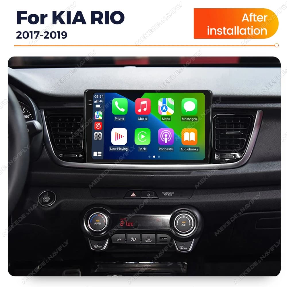 Autoradio MEKEDE Android 14 con schermo IPS e Carplay per Kia Rio Stonic YB 2016-2023, lettore multimediale BT, sistema audio intelligente per auto