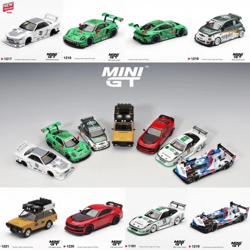 [Preordine] MINI GT 1:64 LB 180SX Abarth 595 TY R32 LB Kaido Works TAS GT3R # Modellino Auto Mustang Hybrid V8 77 AO M in Metallo Pressofuso