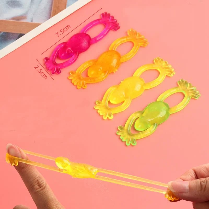 15Pcs Funny Frog catapult Launcher Slingshot Finger sticky toys for kids Adult Birthday Party Favors Goodie Bag Pinata Fillers