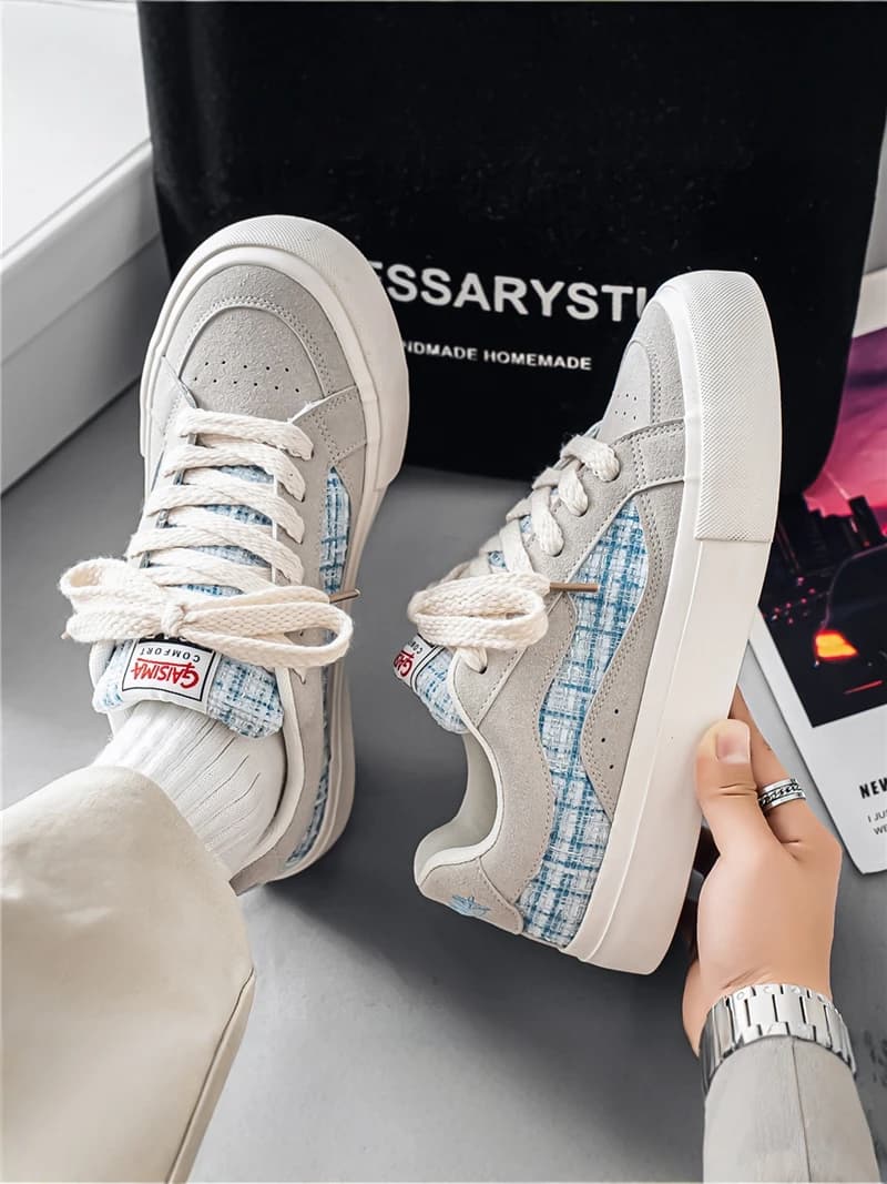 Casual Canvas Men's Shoes Breathable Sporty Low-Top Thick-Heeled Retro American Style Summer 2026 New Trendy Flat Footwear