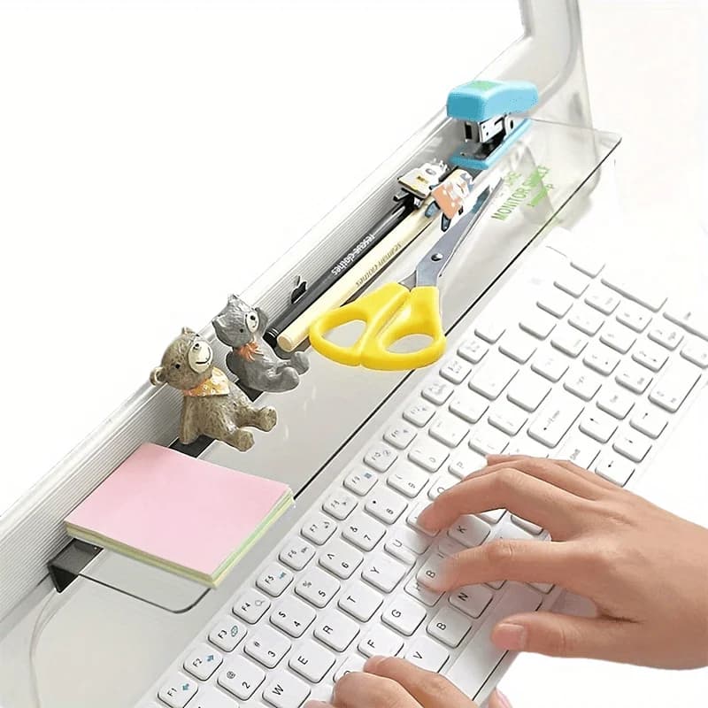 1pc Transparent Computer Memo Board, Sticky Note Holder, Multifunctional Message Board for Cabinets, Shelves, Dressers
