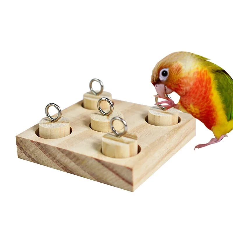Giocattolo interattivo di puzzle in legno per uccelli, pappagalli, giocattolo educativo fai da te per addestramento degli animali domestici per lo sviluppo dell'intelligenza