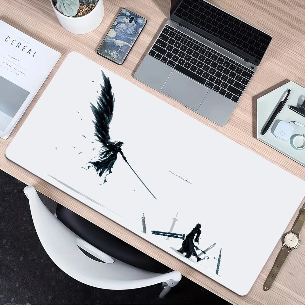 F-Final Fantasy VII Rinascita Gioco Mouse Pad Tappetino per mouse addensato antiscivolo Grande scrittura Lockedge Cuscino da gioco Studente da ufficio