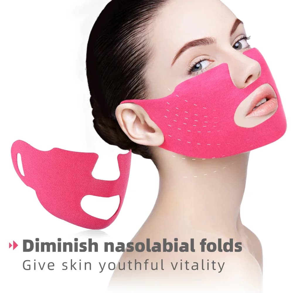 Maschera Viso 4D a Gancio per Orecchio a V, Idratante, Lifting, Snellente, Anti-Gonfiore, Rassodante, Riduttore Doppio Mento per la Cura della Pelle