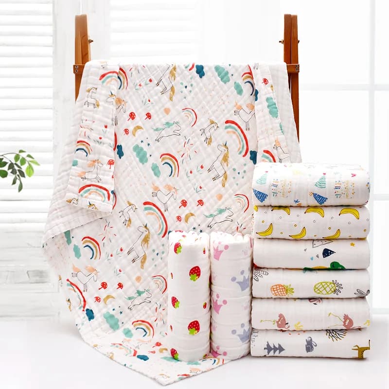 Children's Bathroom Towel Cotton Towel Boys' Towel Cover for baby bathrobe 4 layers of gauze for face Newborn baby Changing Mat