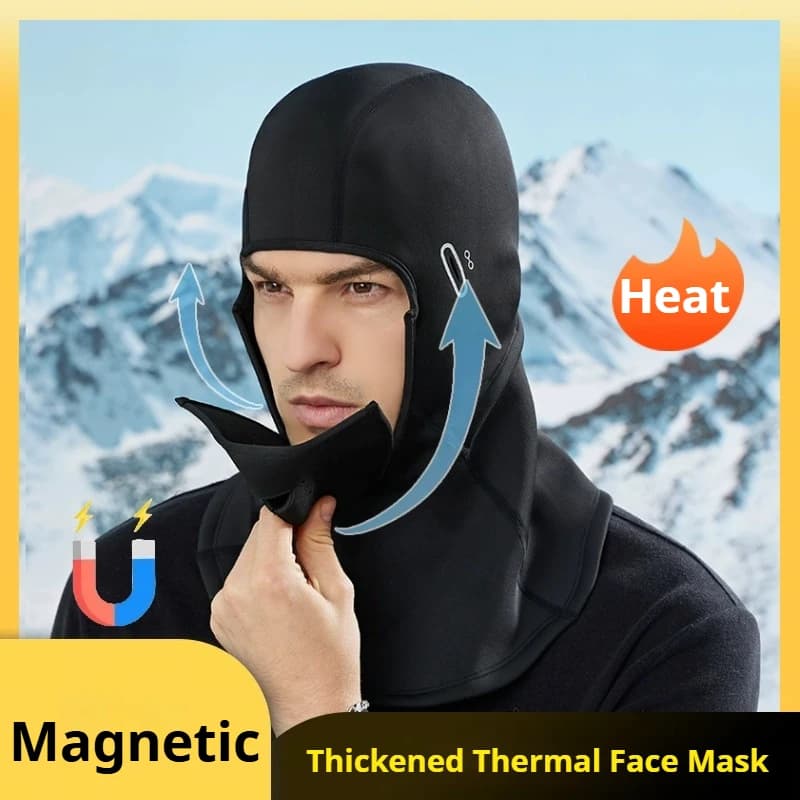 Ski Balaclava with Magnetic Design, Fleece Lined Windproof Face Mask for Winter Sports, Cycling, and Outdoor Activities