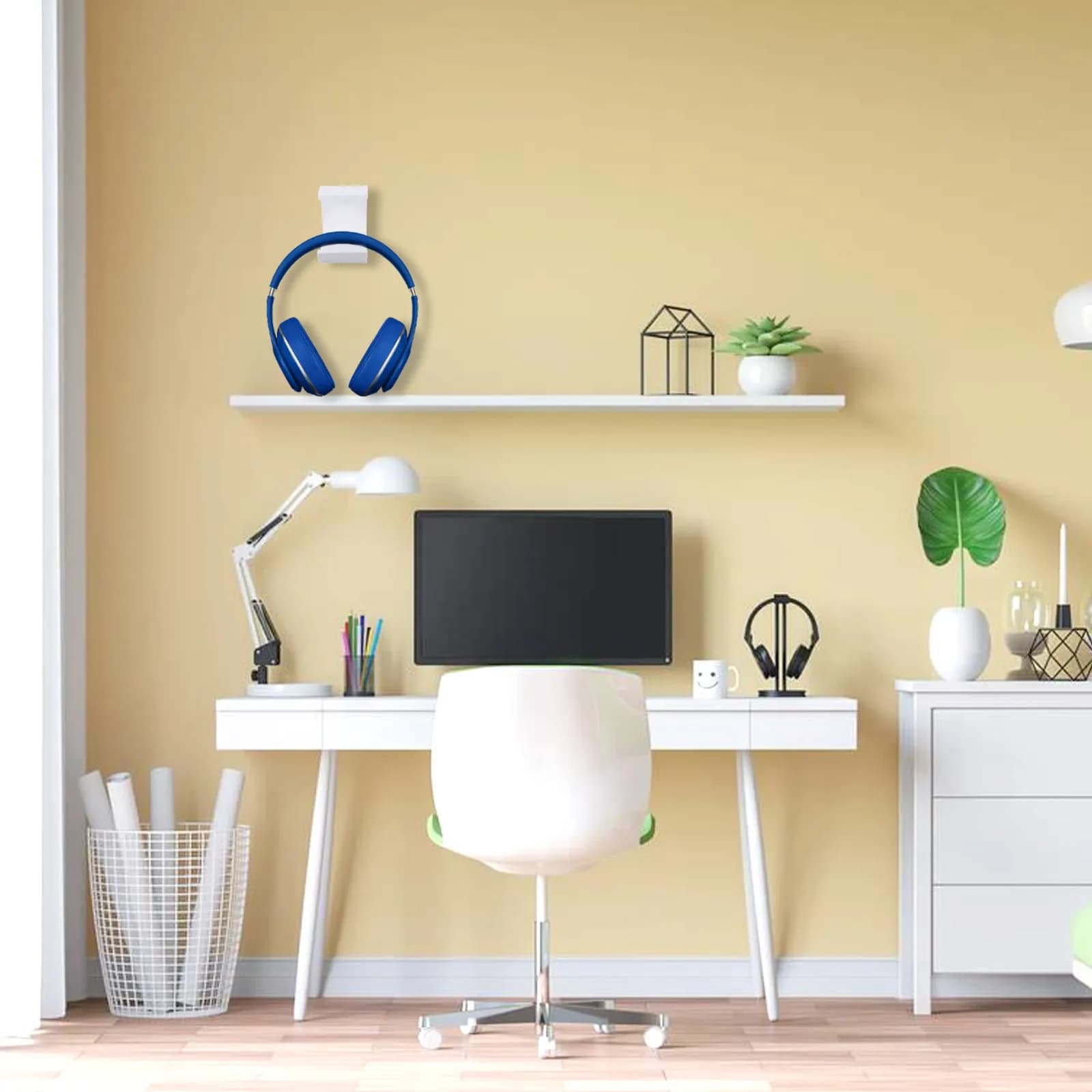 2 Pezzi Gancio Premium in Acrilico per Cuffie, Supporto da Scrivania per Gaming Headset, Senza Fori, Nessun Danno ai Cuffie