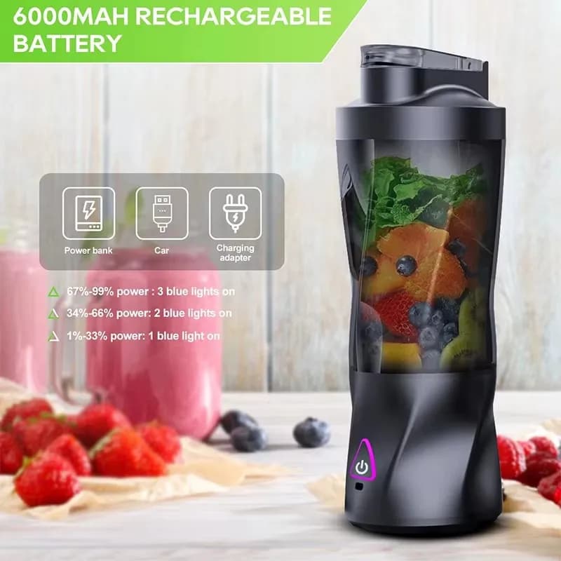 New Electric Spremiagrumi Portable Fruit Blender Fresh 700ML Multifunctional USB Rechargeable Frullati Frullato Blender External Mixing Cup