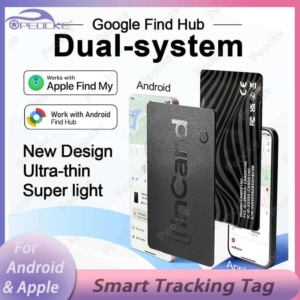 Ultra-thin GPS location card for Android Google Find hub Tags anti-smarriage smart for searching Apple system luggage keys