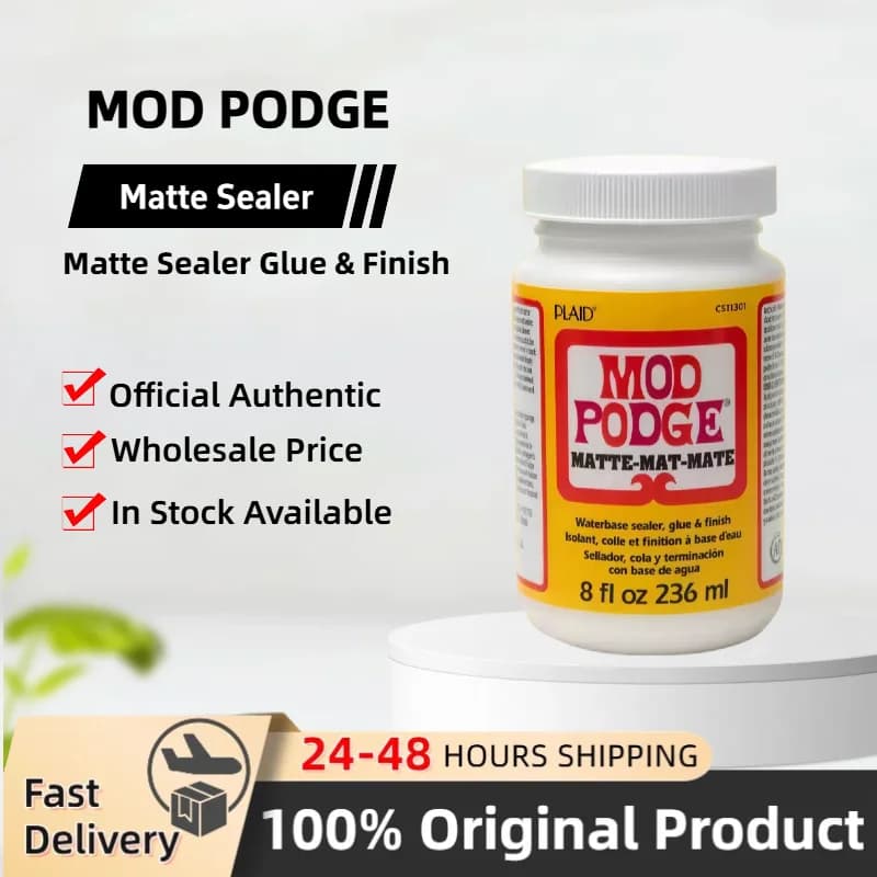 Mod Podge Colla Sigillante Opaca e Finitura a Rapida Asciugatura Facile da Pulire per Legno Carta Tessuto e Altro Non Tossico 2oz/4oz/8oz