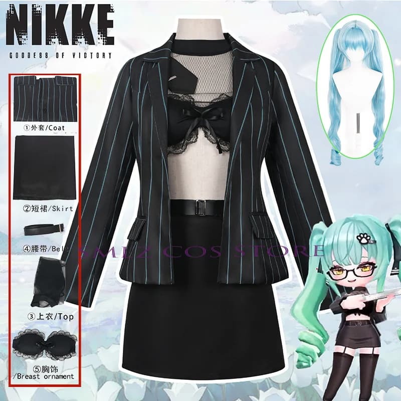 Partner Privaty Cosplay Game NIKKE Costume Woman Sexy Bra Coat Uniform Prop Wig Suit Halloween Play Outfit