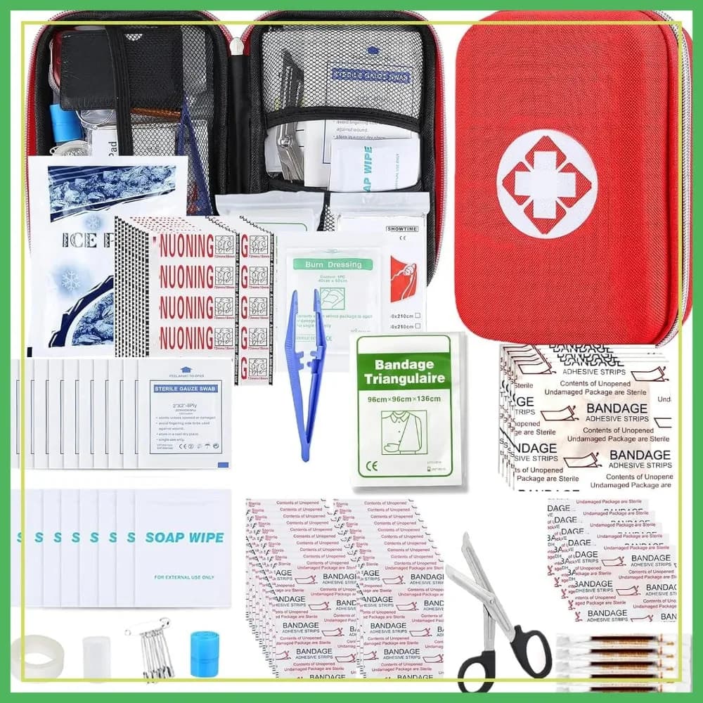 Kit di Pronto Soccorso da 276 Pezzi per Casa, Auto, Campeggio, Escursionismo - Borsa Compatta, Essenziali per la Sopravvivenza all'Aperto, Forniture di Emergenza per Viaggi