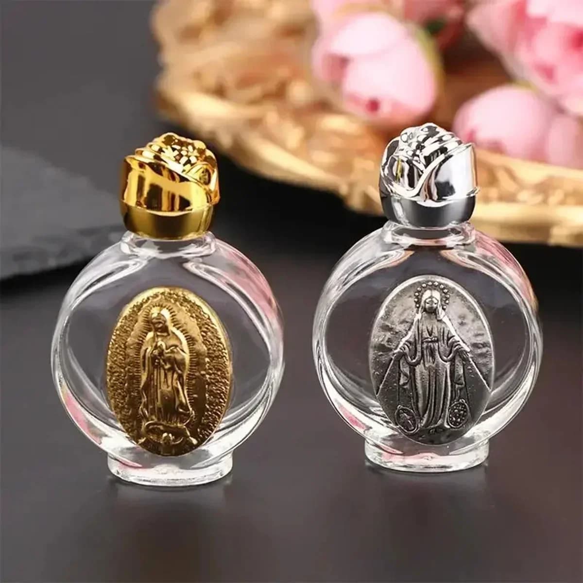 G8X1Pc Holy Water Jesus Bottle Religious Cross Bottle Christian Virgin Sculpture Bottle Holy Water Bottle