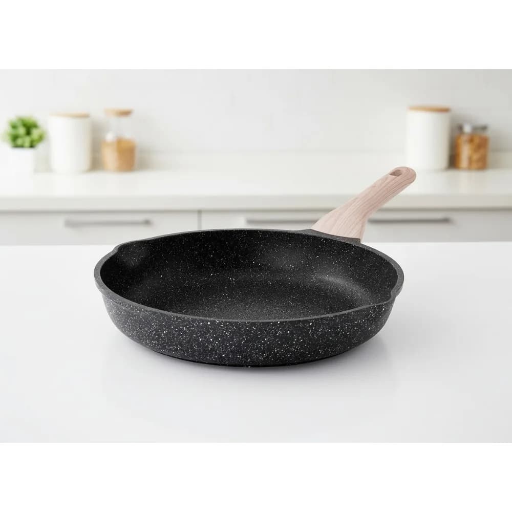 12.5 inch large non-stick pan, granite pan, healthy pots without PFOA, compatible with induction