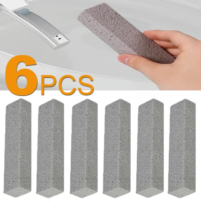 6 pezzi di pietre pomice naturali per la pulizia dei WC, set di spazzole da bagno resistenti per macchie ostinate e anelli per WC