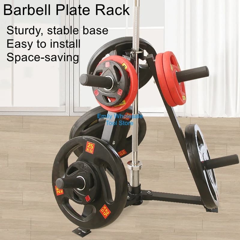 Multifunctional Barbell Rack, Weight Plate Rack, Storage Rack, Weight Plate Organizer (Large and Small Holes)