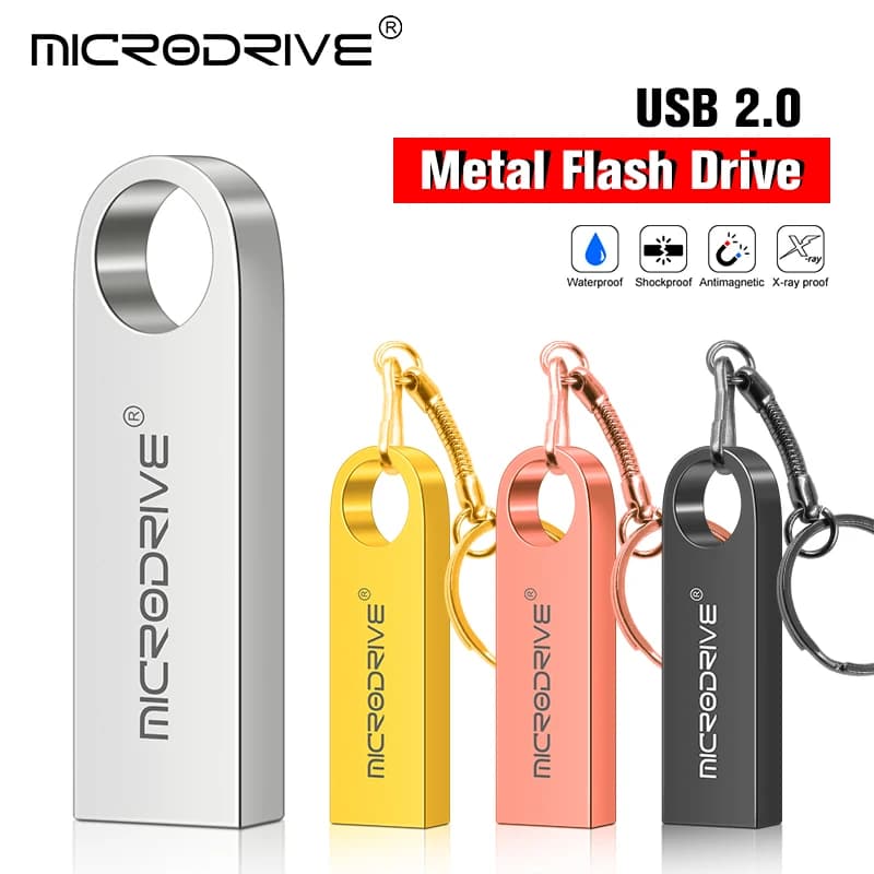 Chiavetta USB Memoria ad alta velocità Pendrive da 8 GB 32 GB Chiavetta USB 2.0 impermeabile da 128 GB 64 GB Chiave stick in metallo Logo personalizzato