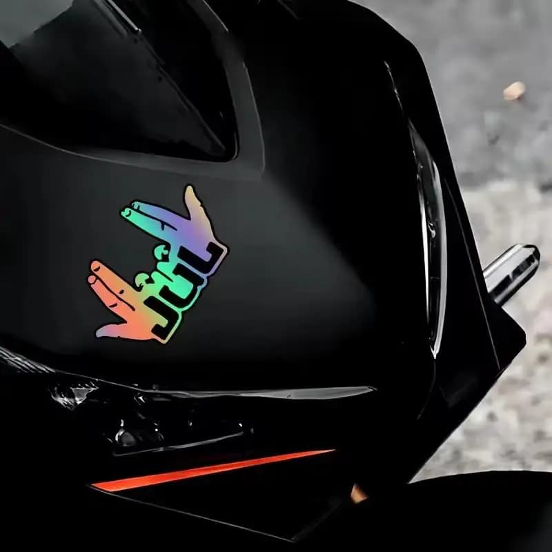 5PCS Funny JUL Finger Motorcycle Stickers Waterproof For Motorbike Bike Helmet DIY Scooter Fairing Fuel Tank Tailbox Vinyl Decal