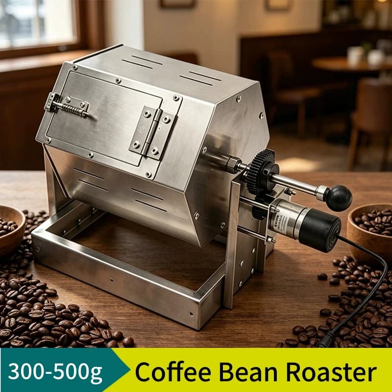 Electric Self-rotating Coffee Roaster Gas Heating Coffee Bean Nuts Baking Machine Home Outdoor Roasting Machine