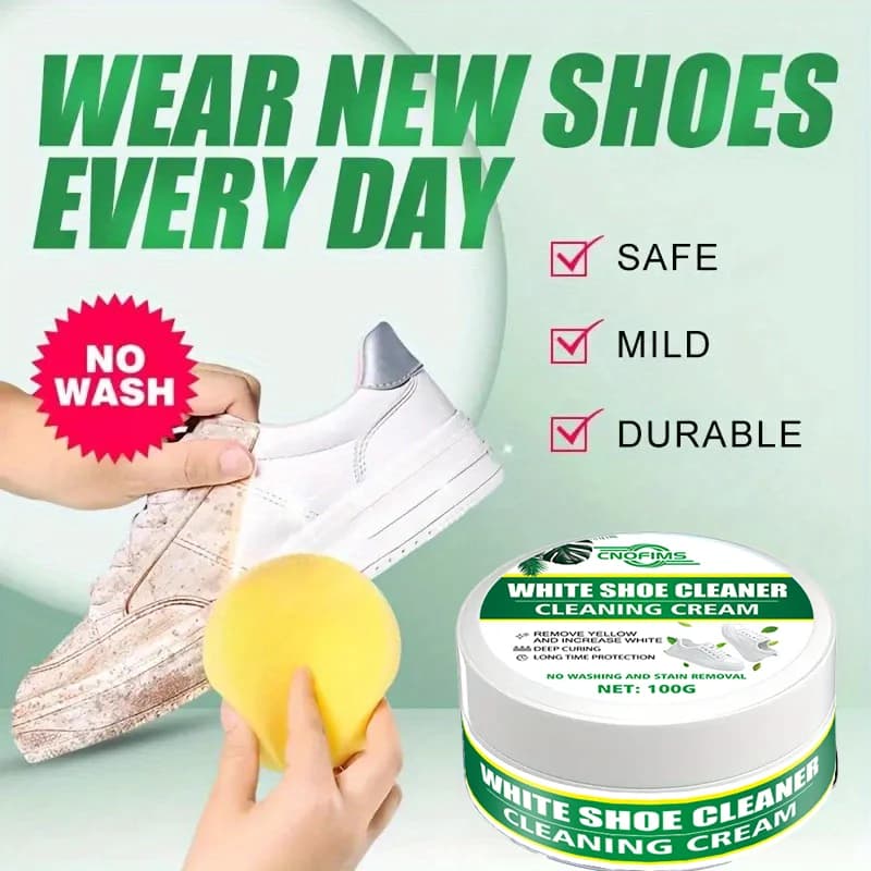 Crema per la cura delle scarpe da ginnastica bianca, smalto sintetico e agente riparatore – ​ ​ Un prodotto versatile per ripristinare la lucentezza delle scarpe e dei mobili, ea