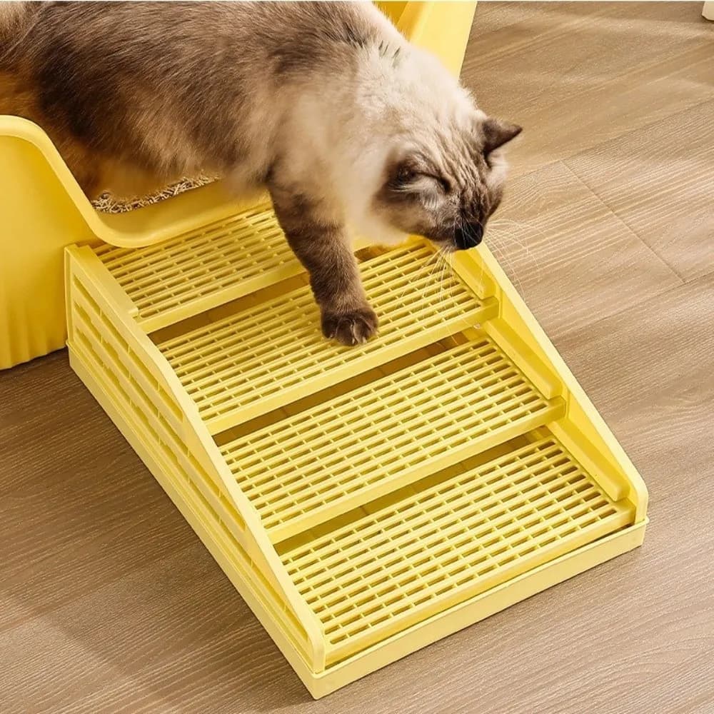 Non Slip Cat Litter Stair Removable Waterproof Cat Litter Box Footrest Filter Function Durable Cat Sand Control Pad Pet Toilet