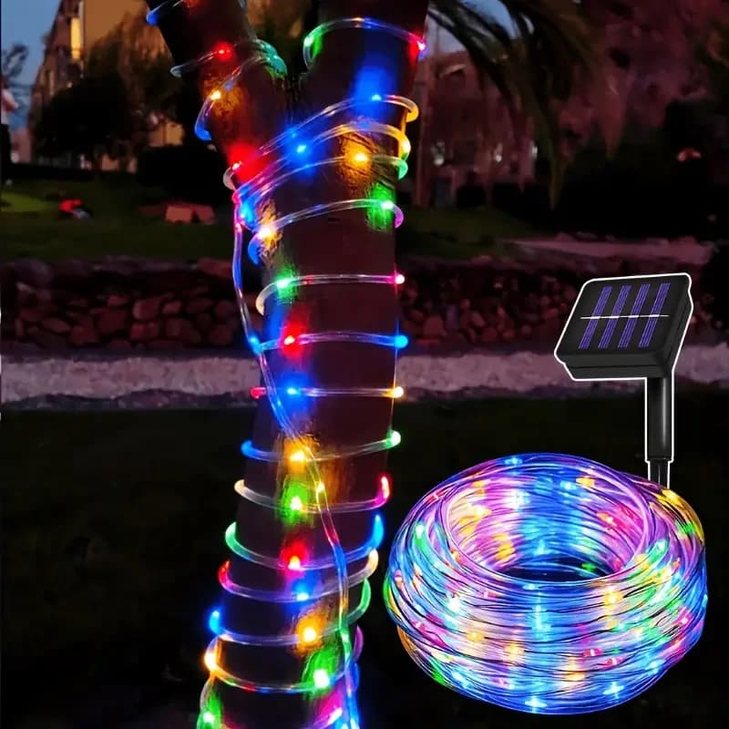 Solar Energy LED Tubes for Outdoor Decoration Multicolor String Lights for Gardens Christmas Weddings and Christmas Celebrations