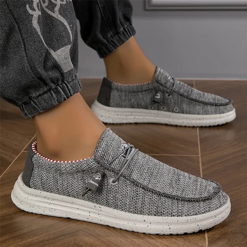 Summer Canvas Shoes Men Casual Shoes Breathable Lightweight Men's Loafers Comfortable Flat Slip-on Shoes For Man Large Size 48
