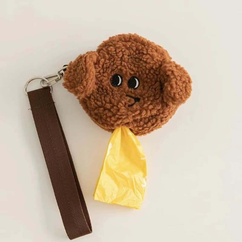 Dispenser Portatile per Sacchetti Igienici per Animali Domestici, Design a Forma di Orsacchiotto, Accessorio per Cani