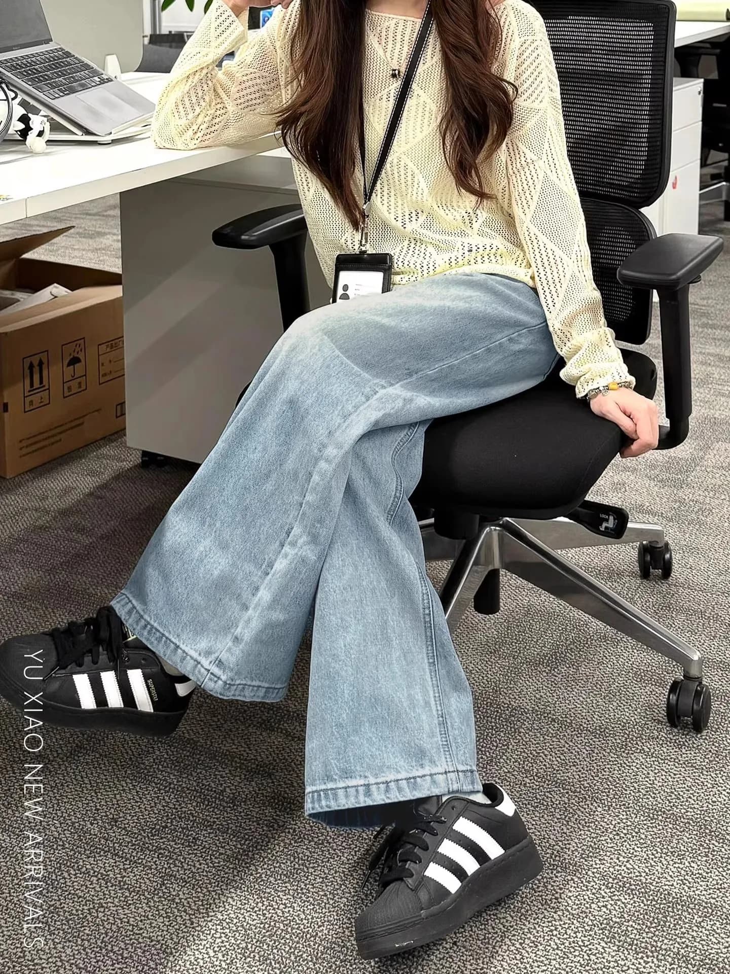 High Waist Wide Leg Jeans Women's plus Size Light Color Summer New Style Slimming Pear Shape Body Drapey Straight Leg Pants