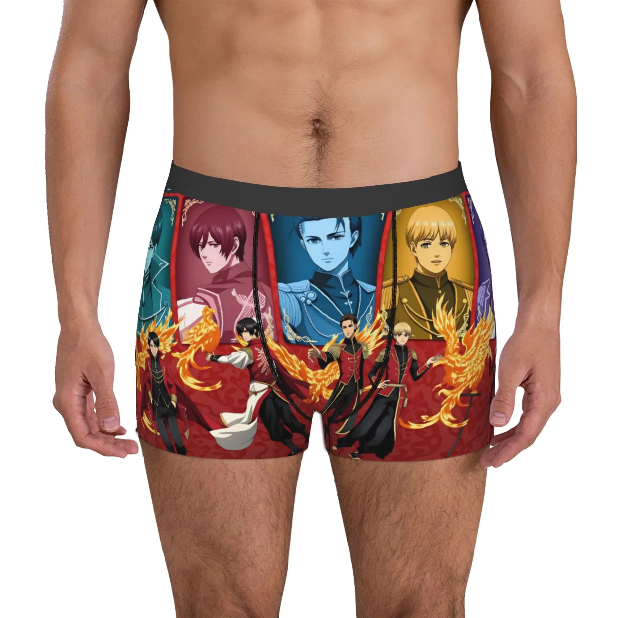 Funny Attack on Titan Armin Arlert Boxers Shorts Panties Male Underpants Stretch Levi Ackerman Mikasa Briefs Underwear