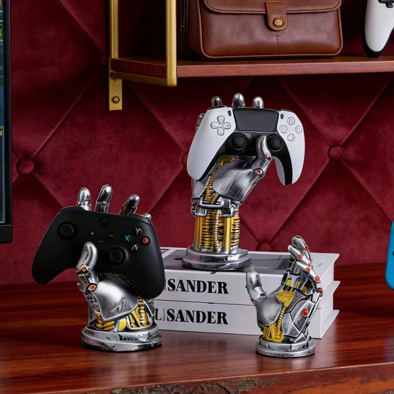 Set di ornamenti creativi a forma di braccio robotico, supporto da scrivania per controller di gioco per PS5/PS4, supporto per cuffie, decorazione per la casa, regalo per amici